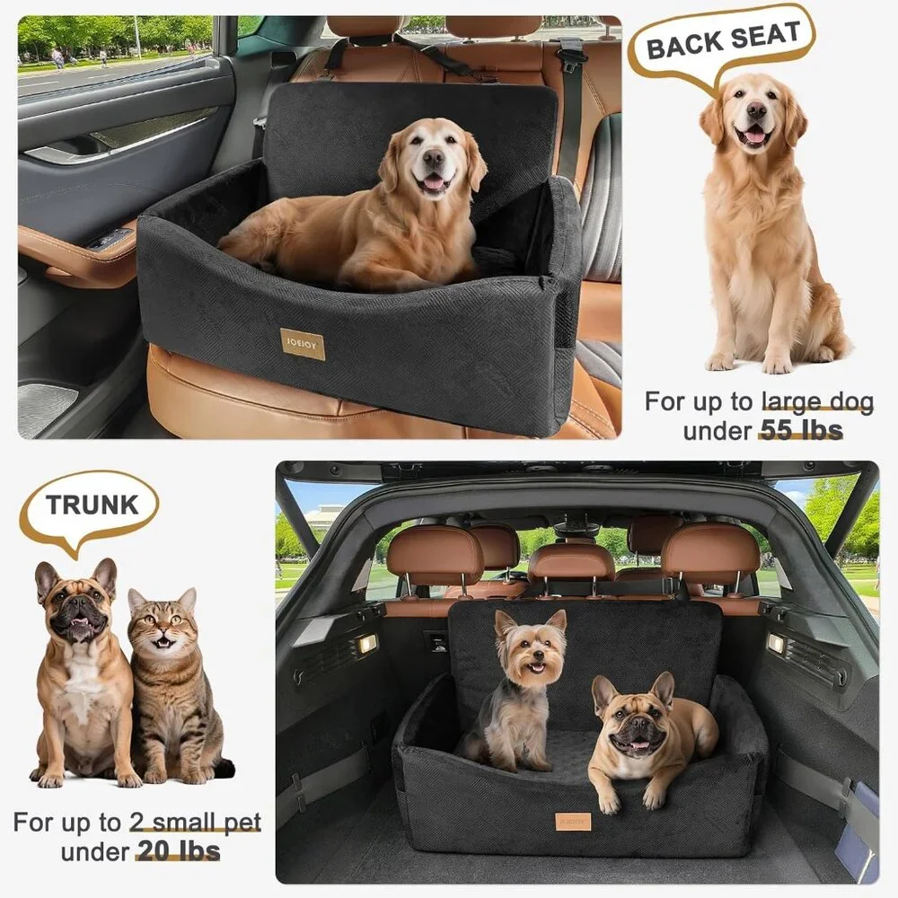 JOEJOY Dog Car Seat for Large Medium Sized Dogs Under 55 lbs
